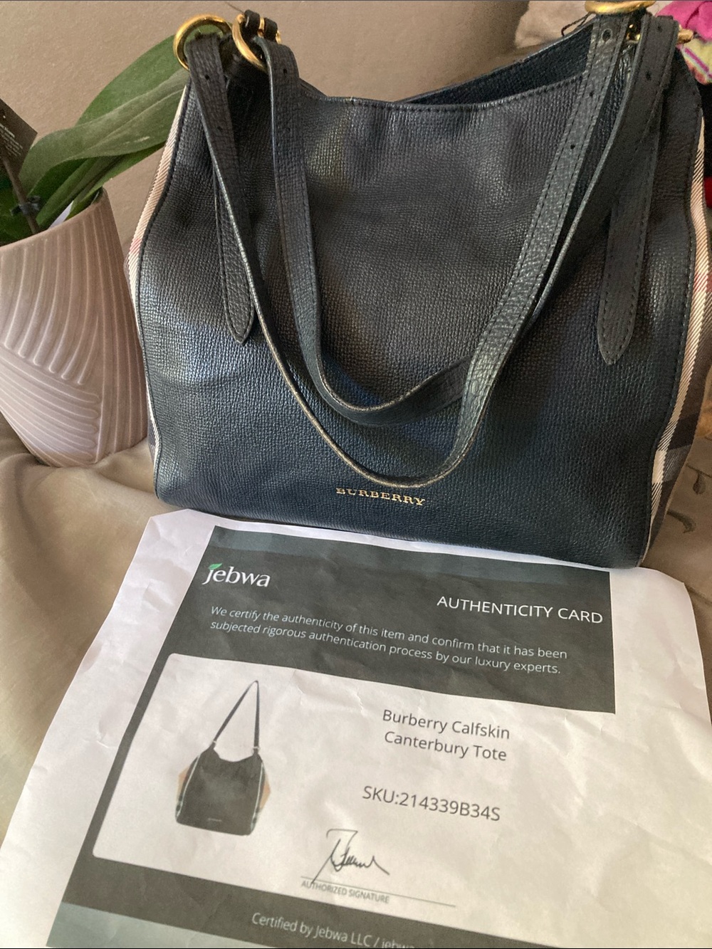 (Reposh) from @jebwa Burberry calfskin Canterbury tote. 😍